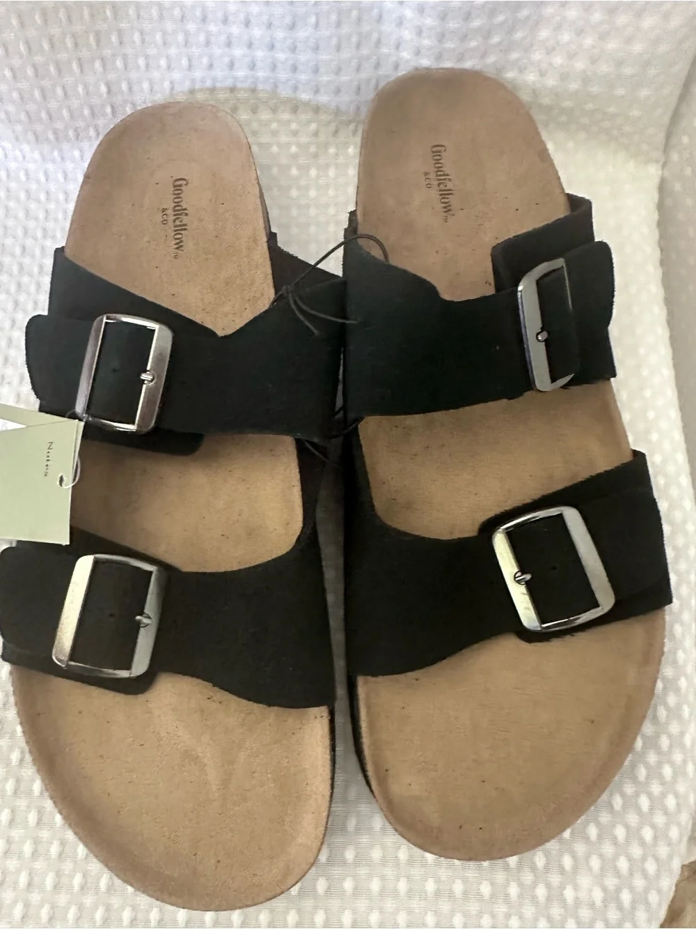 Goodfellow & Co Size 12 Tommy Black Suede Double-Buckle Men’s Sandals